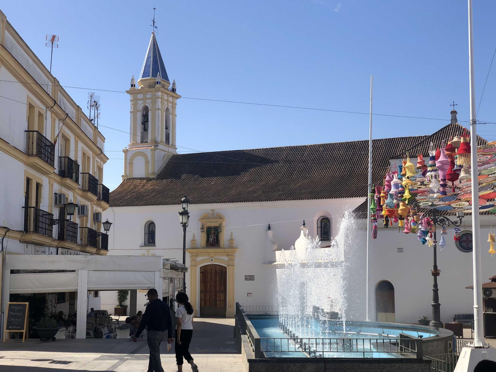 Campanario de la iglesia de Cartaya, donde ha tenido lugar el incidente