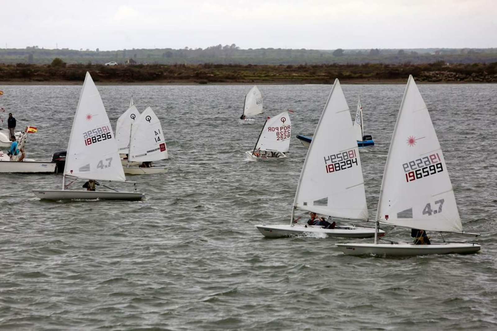 Un momento de la regata celebrada en la Ría de Huelva.