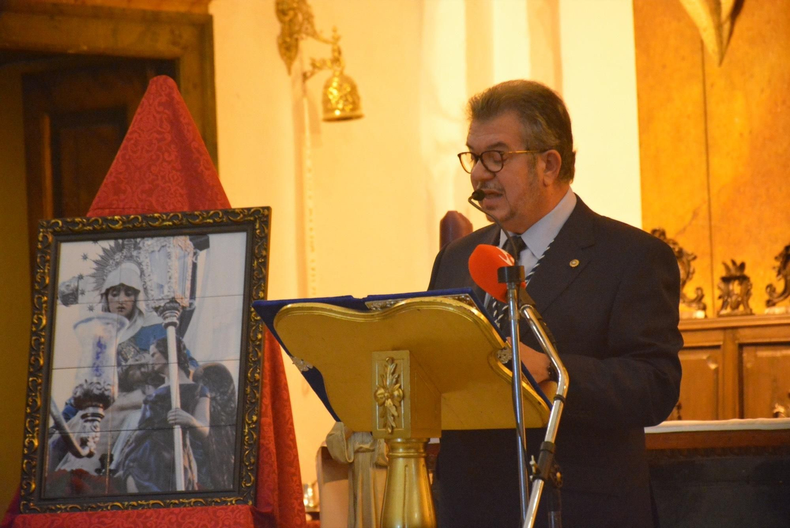 Manuel Piña, durante el pregón de la Semana Santa de San Roque.