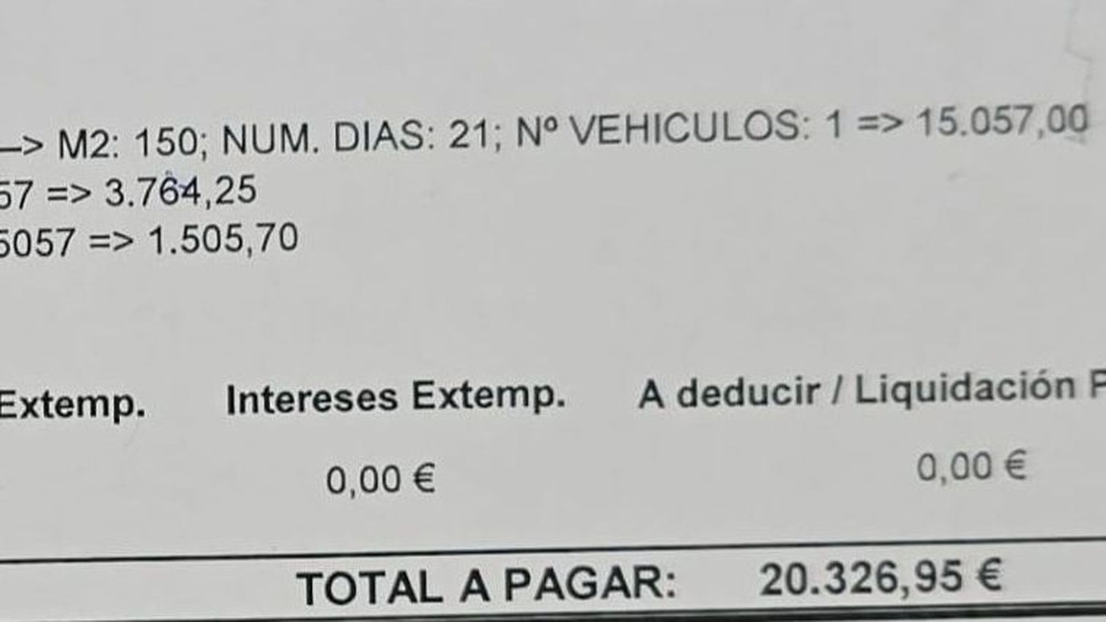 Una imagen del recibo de pago de la tasa.