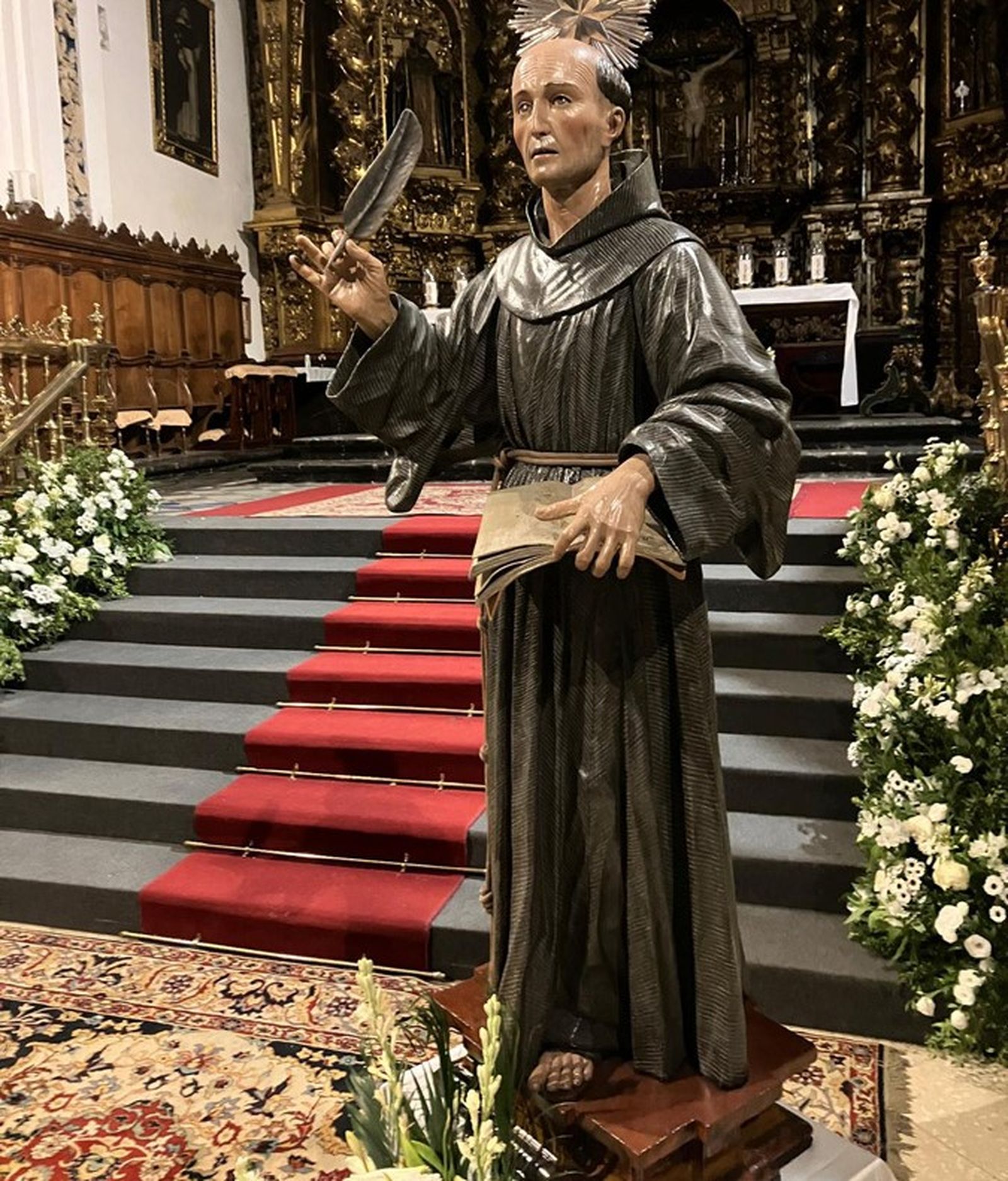 Detalle de San Pedro de Alcántara tras su restauración.