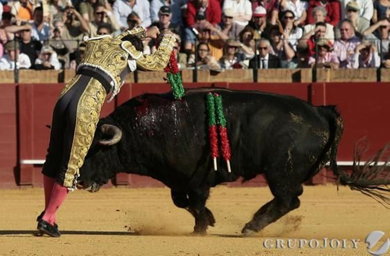 El Fandi pone banderillas al tercer astado de la tarde.

Foto: Juan Carlos Munoz