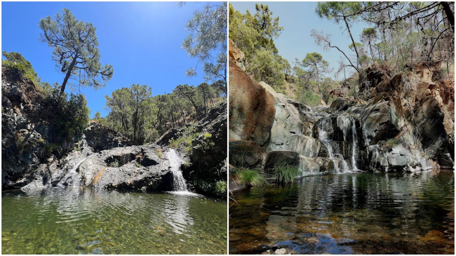 Más imágenes del Charco Azul y otra de las pozas del arroyo Quejigo.