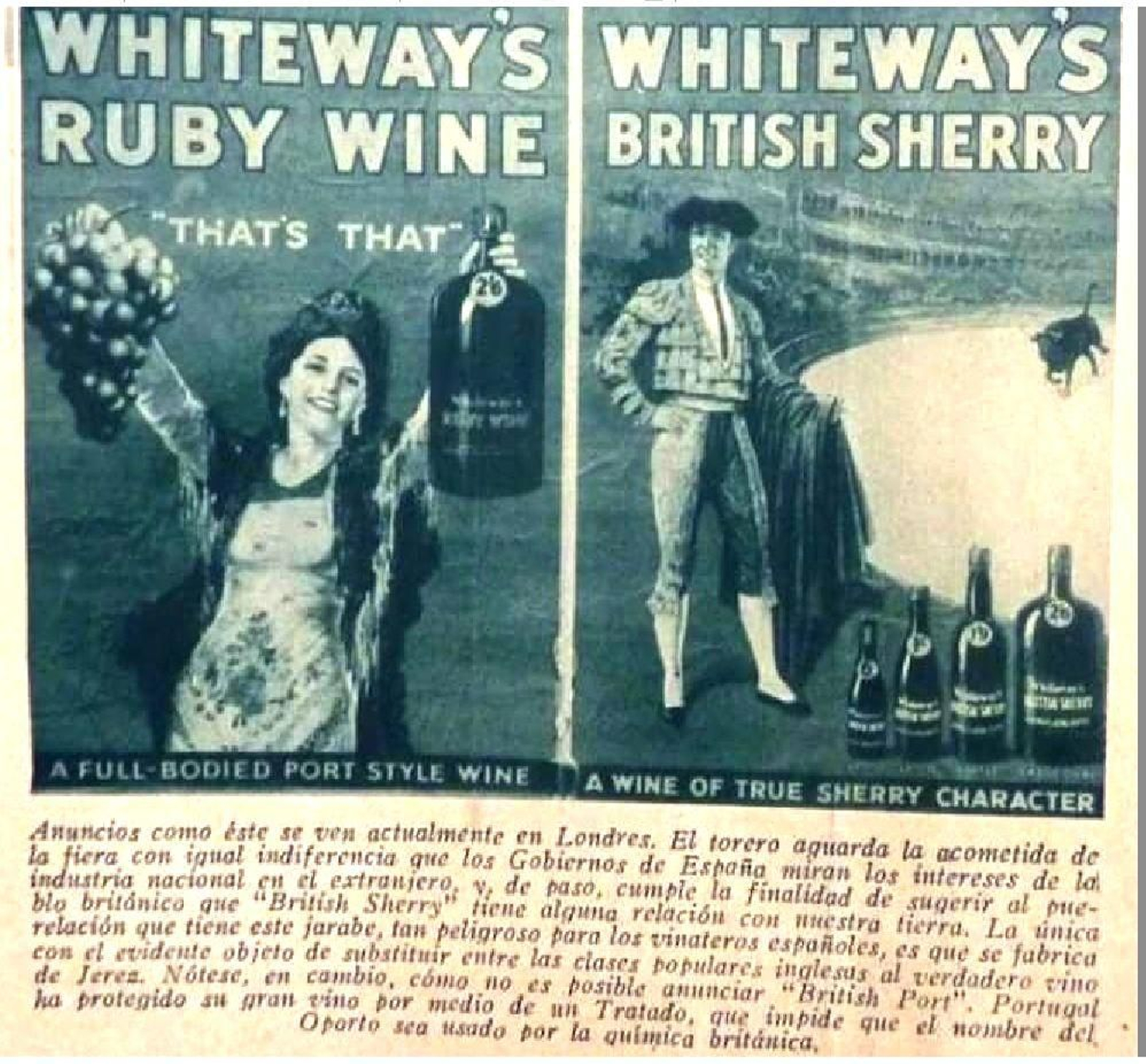 La polémica del ‘british sherry’ en los años `30.