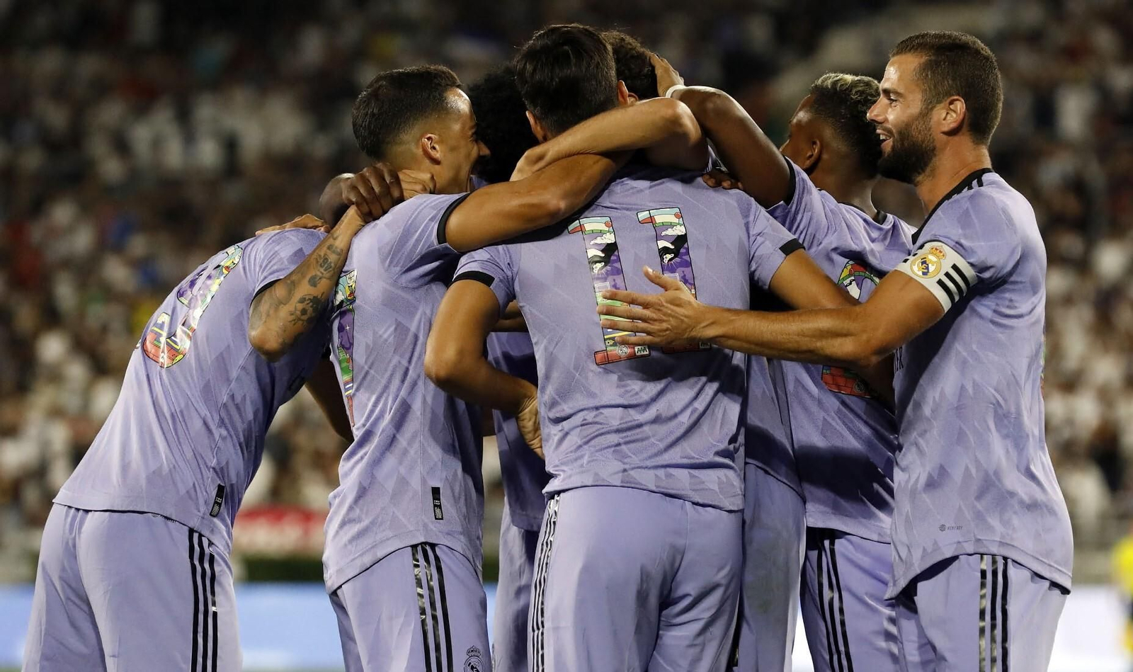 Los jugadores del Real Madrid celebran uno de los goles durante la gira americana.