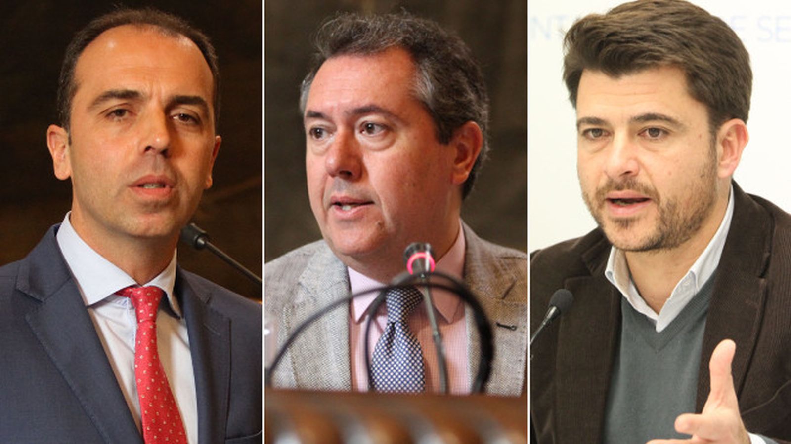 Javier Millán, Juan Espadas y Beltrán Pérez.