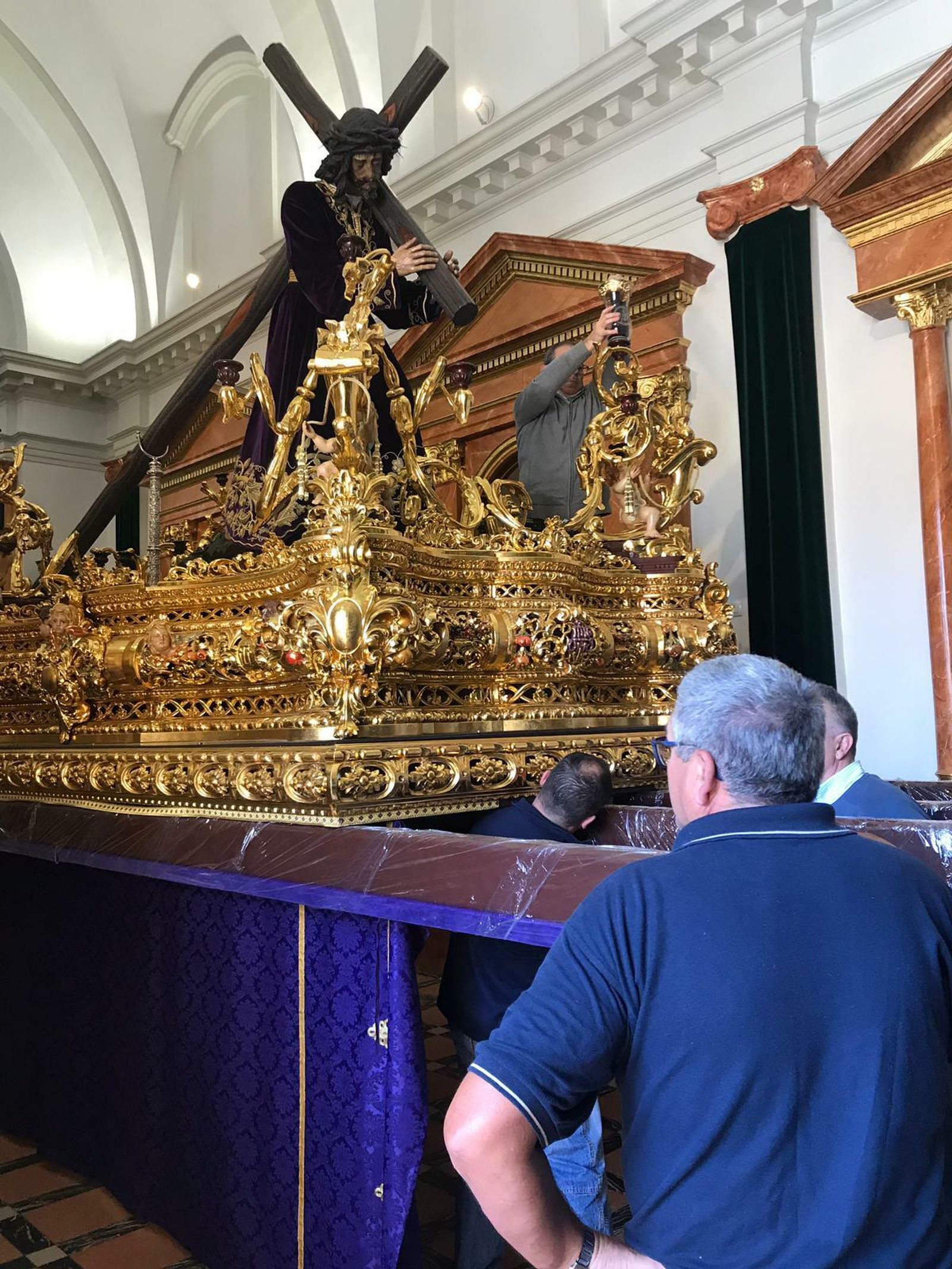 Nuestro Padre Jesús Nazareno, en su paso en la iglesia del Espíritu Santo de La Rambla