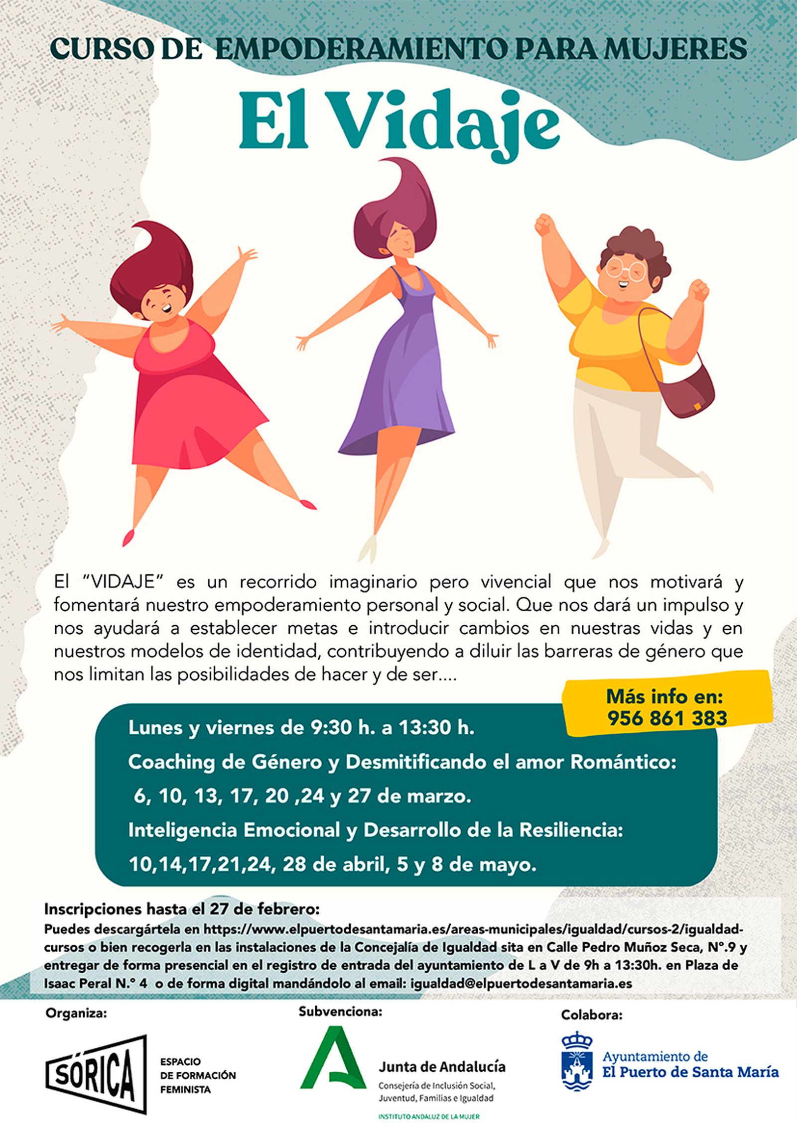 El cartel anunciador de los cursos.