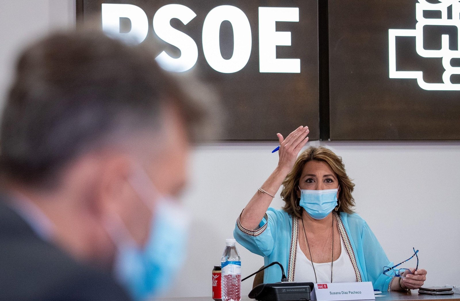 Susana Díaz, en una reunión de la dirección regional del PSOE.