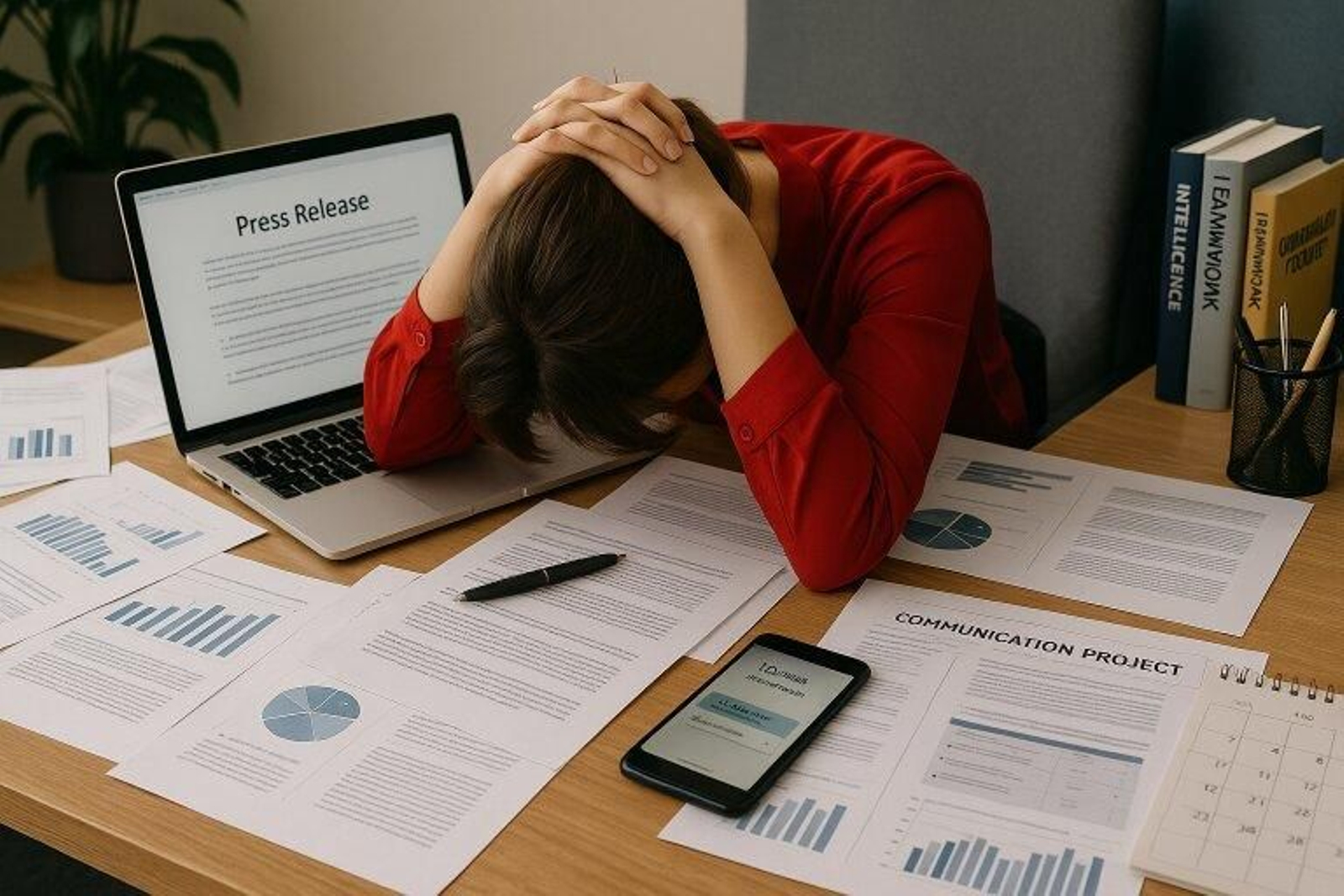 Una mujer superada por el trabajo en 'burnout'. Una mujer superada por el trabajo en 'burnout'.
