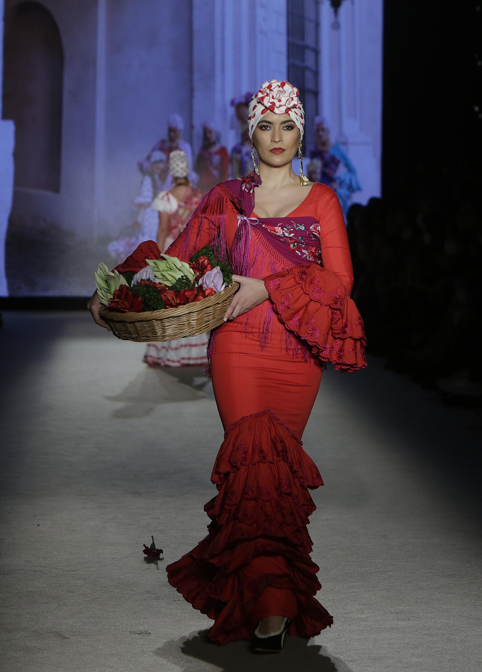 Traje de flamenca rojo de Rocío Peralta.