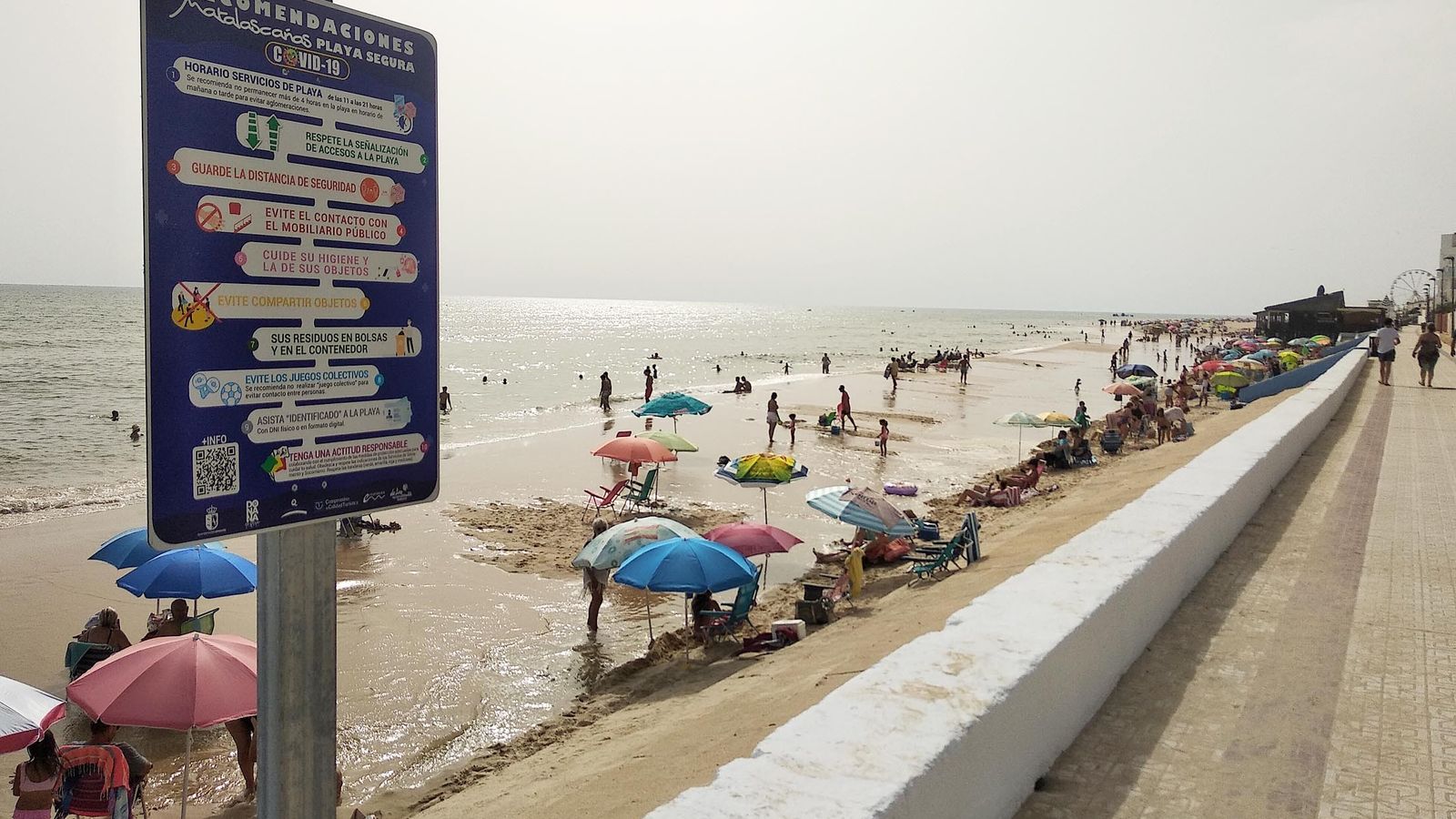 Pleamar en Matalascañas,  Huelva.