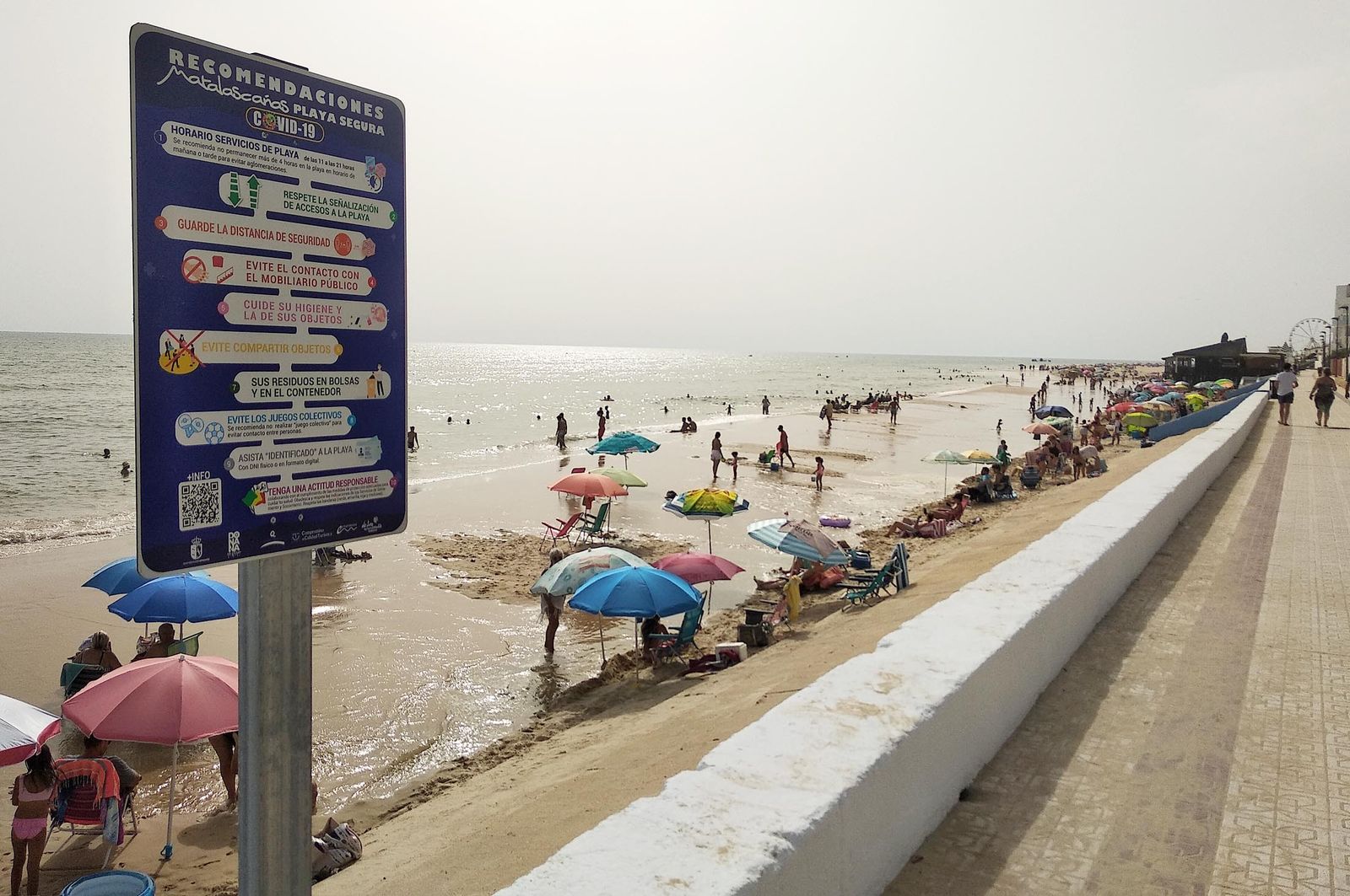 Pleamar en Matalascañas,  Huelva.