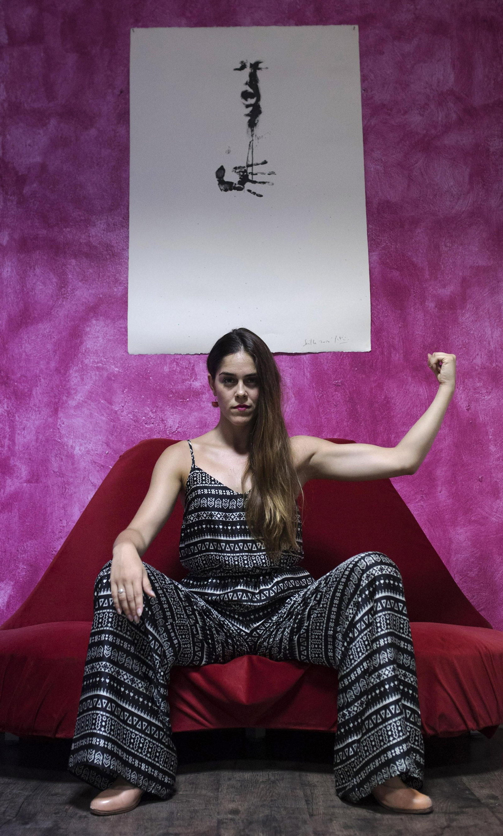 Patricia Guerrero, sacando músculo.