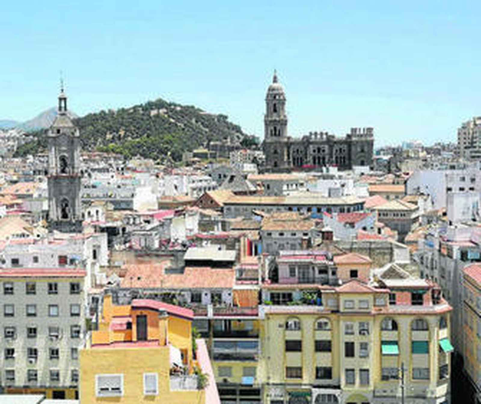 Vista de edificios del centro histórico de Málaga.