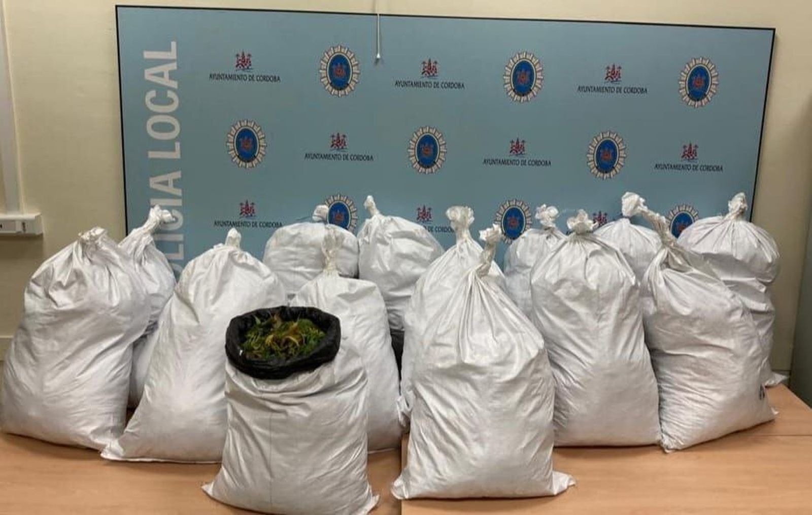 Los 113 kilos de marihuana incautados por la Policía de Córdoba.