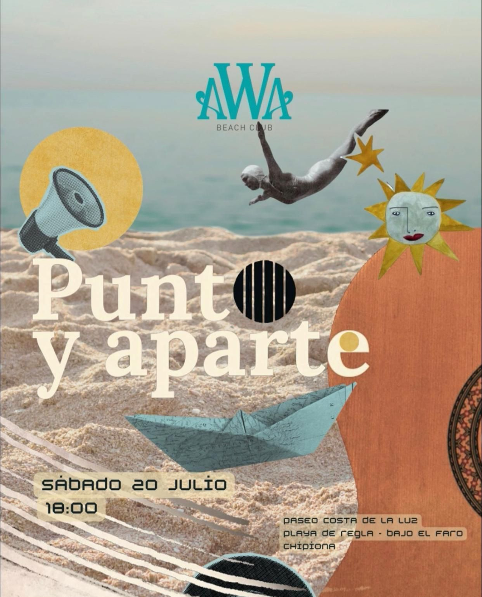 Punto y Aparte, en AWA Beach Club, Chipiona. Punto y Aparte, en AWA Beach Club, Chipiona.