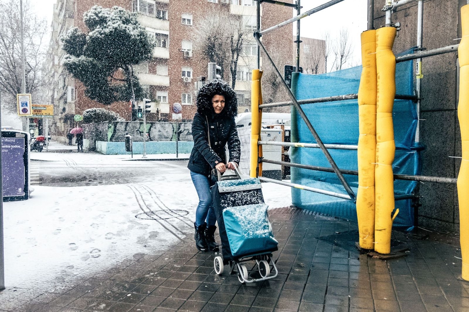 Imágenes de la nevada que ha dejado la borrasca Kristin en Madrid capital