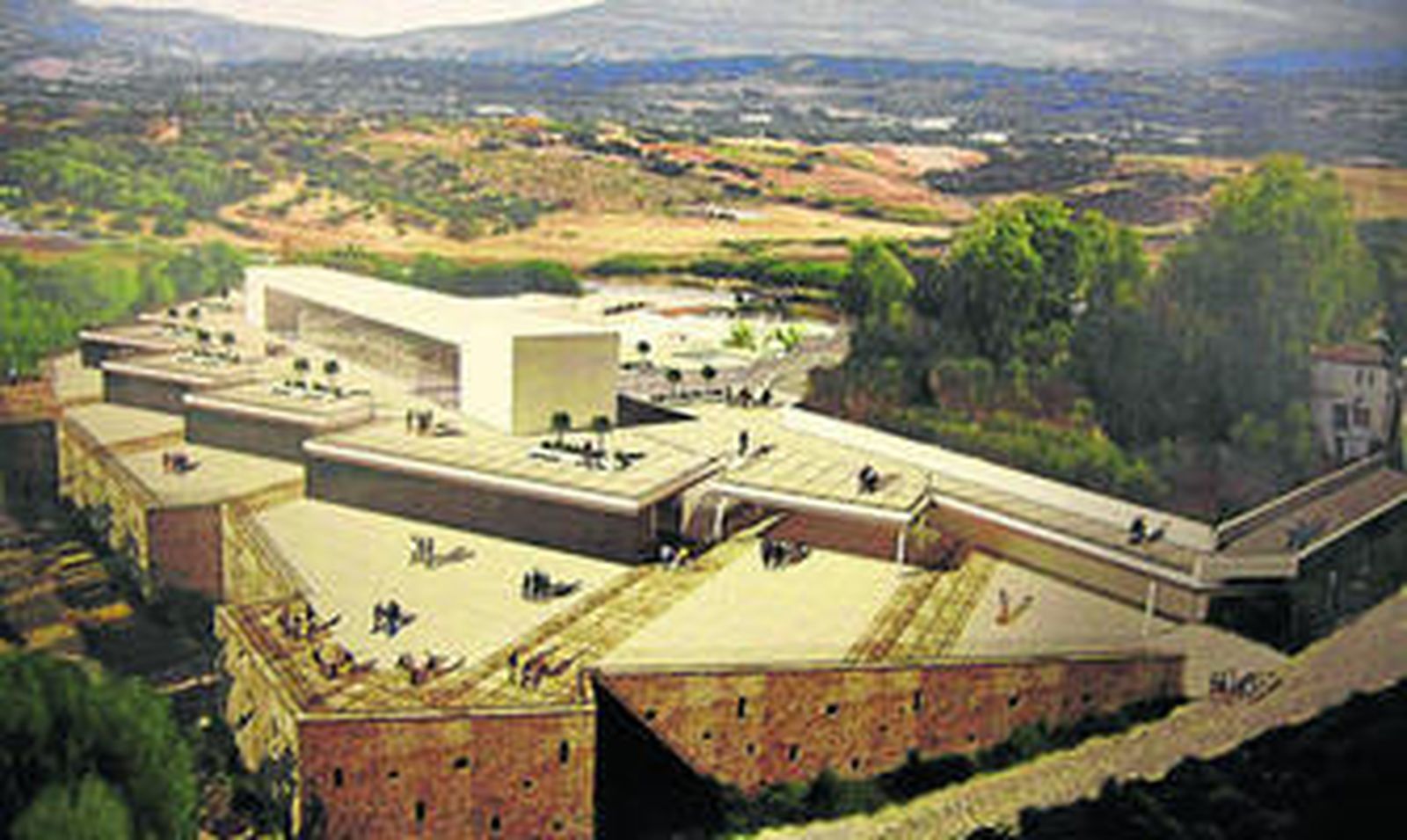 Maqueta del proyecto presentado por el Grupo Abades junto al barrio de San Francisco.