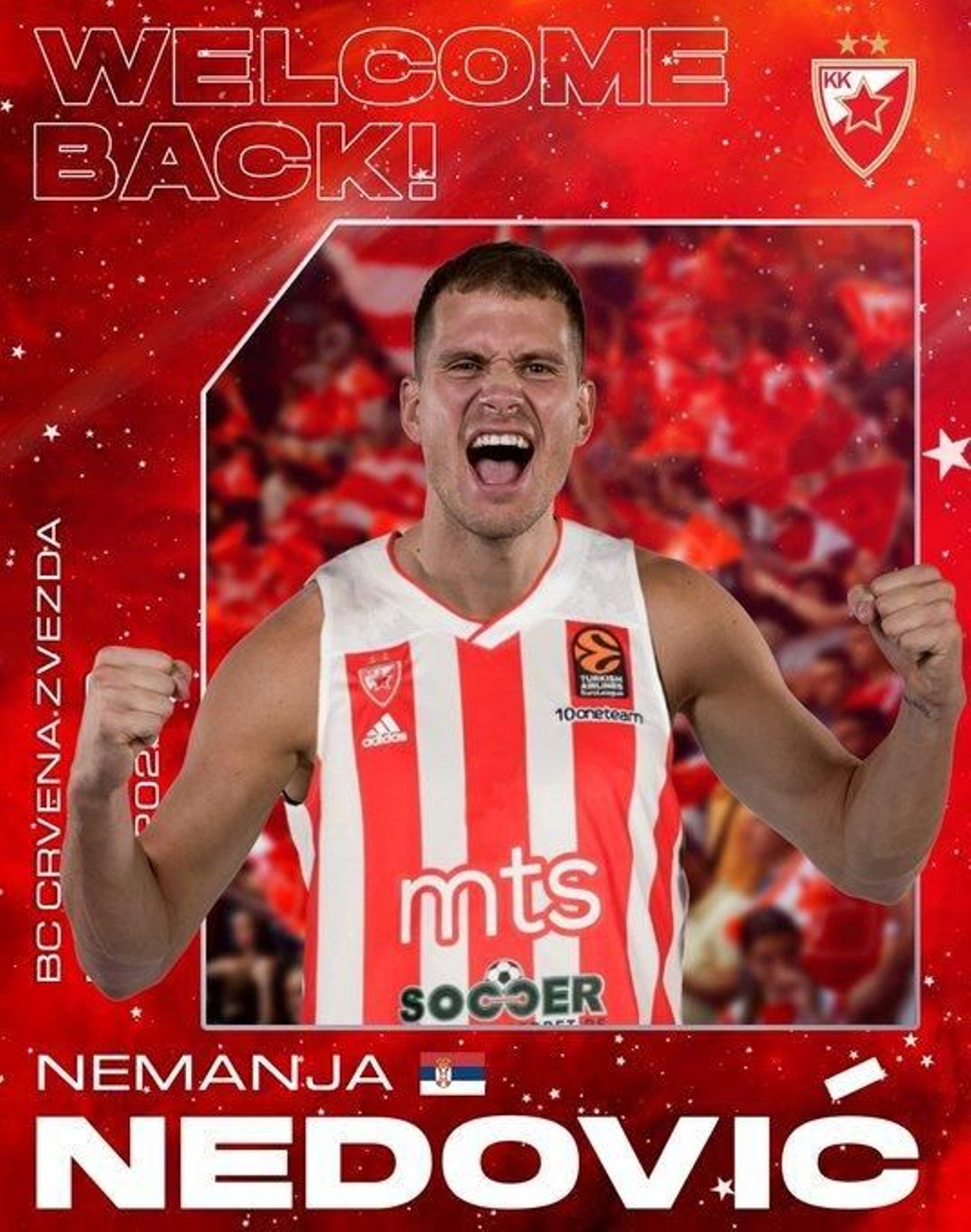 Nemanja Nedovic, con la camiseta del Estrella Roja. Nemanja Nedovic, con la camiseta del Estrella Roja.