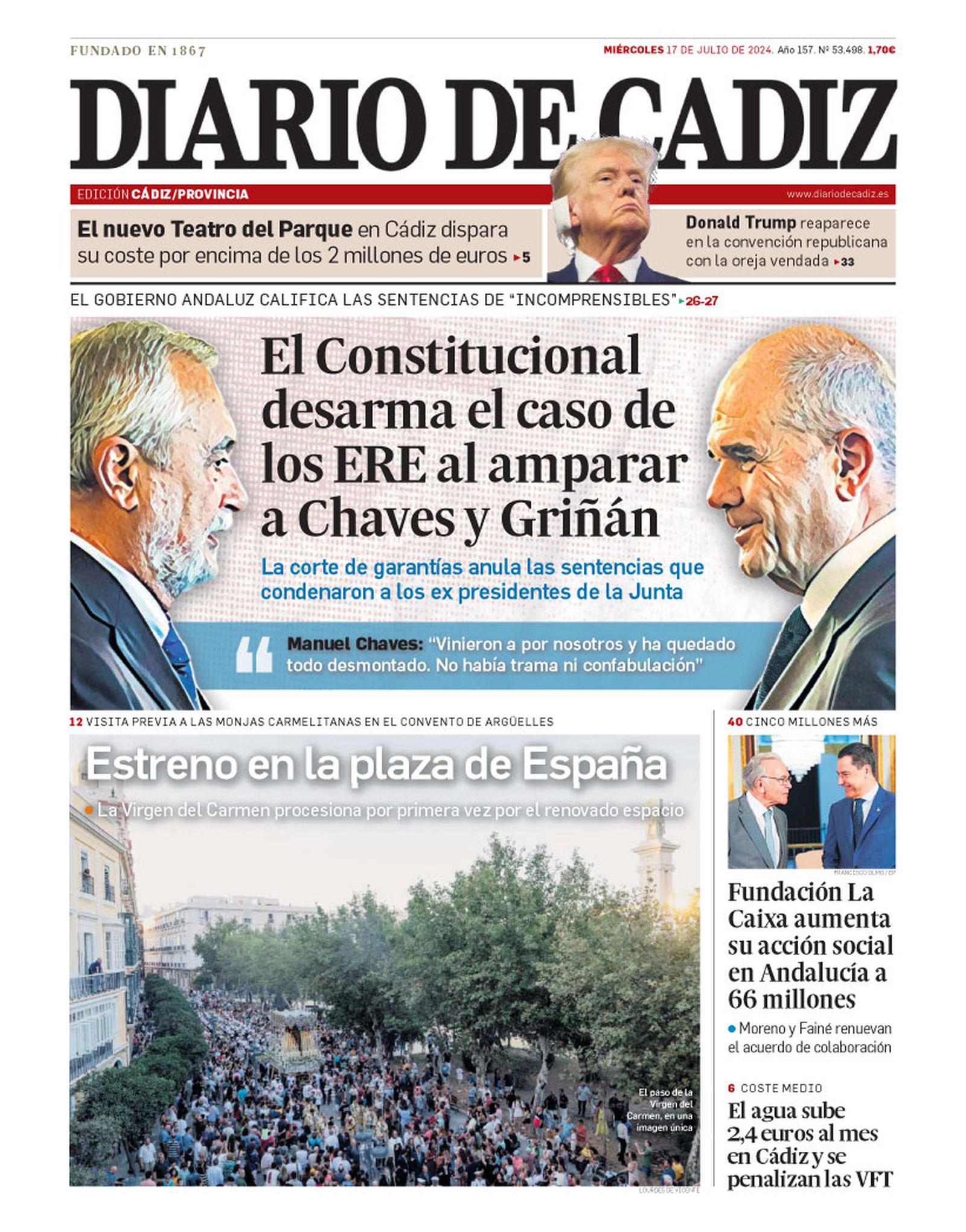 17 de julio. El Constitucional anula las sentencias de Chaves y Griñán.