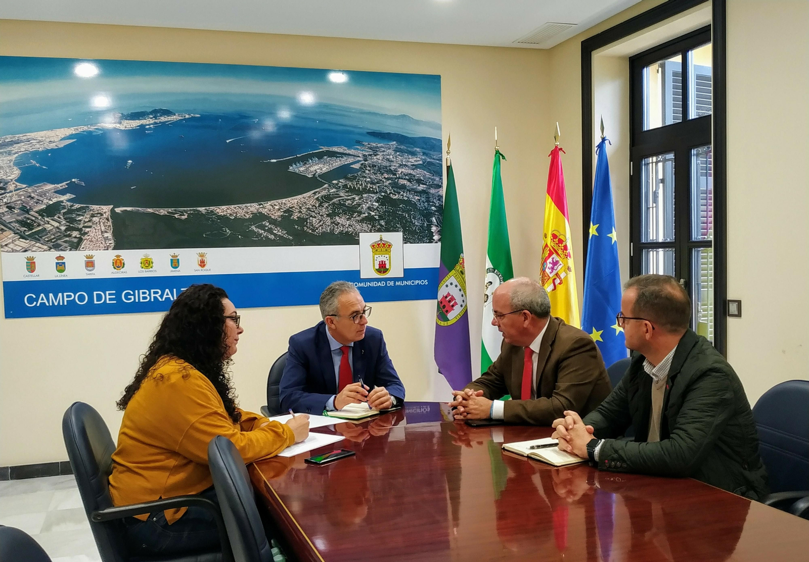 Jessica Barea, Juan Lozano, Javier Sánchez Rojas y Francisco Arroyal, este martes.