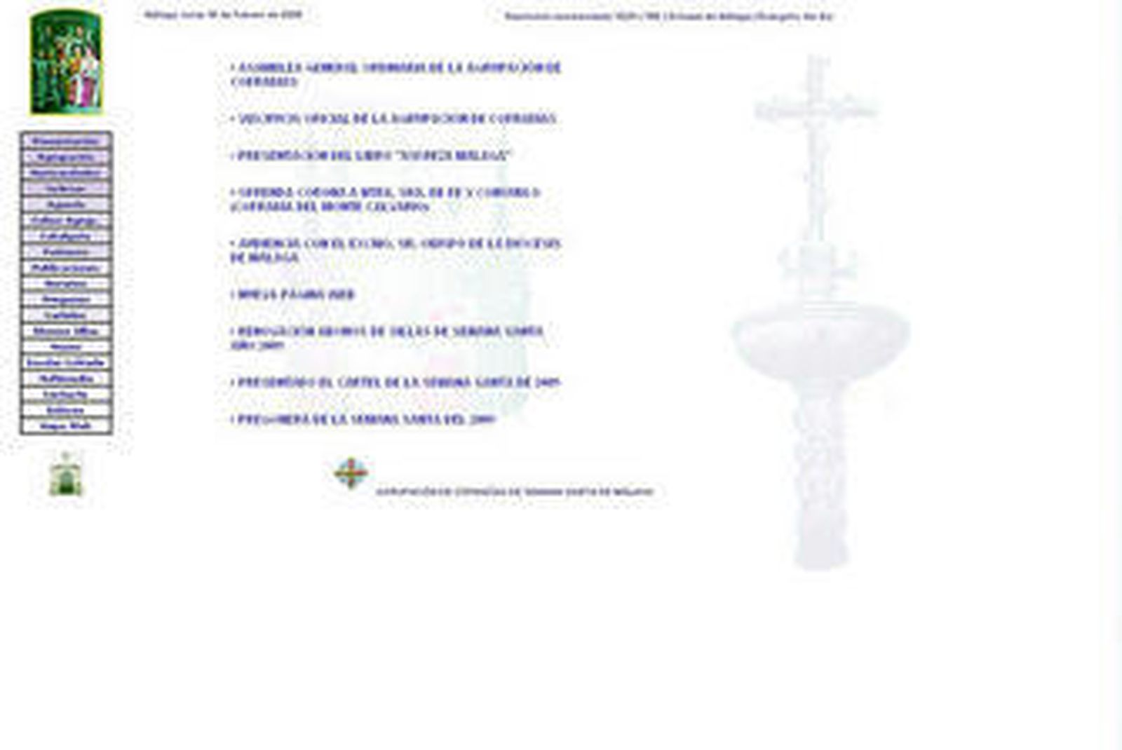 Página principal de la web de la Agrupación de Cofradías de Semana Santa.