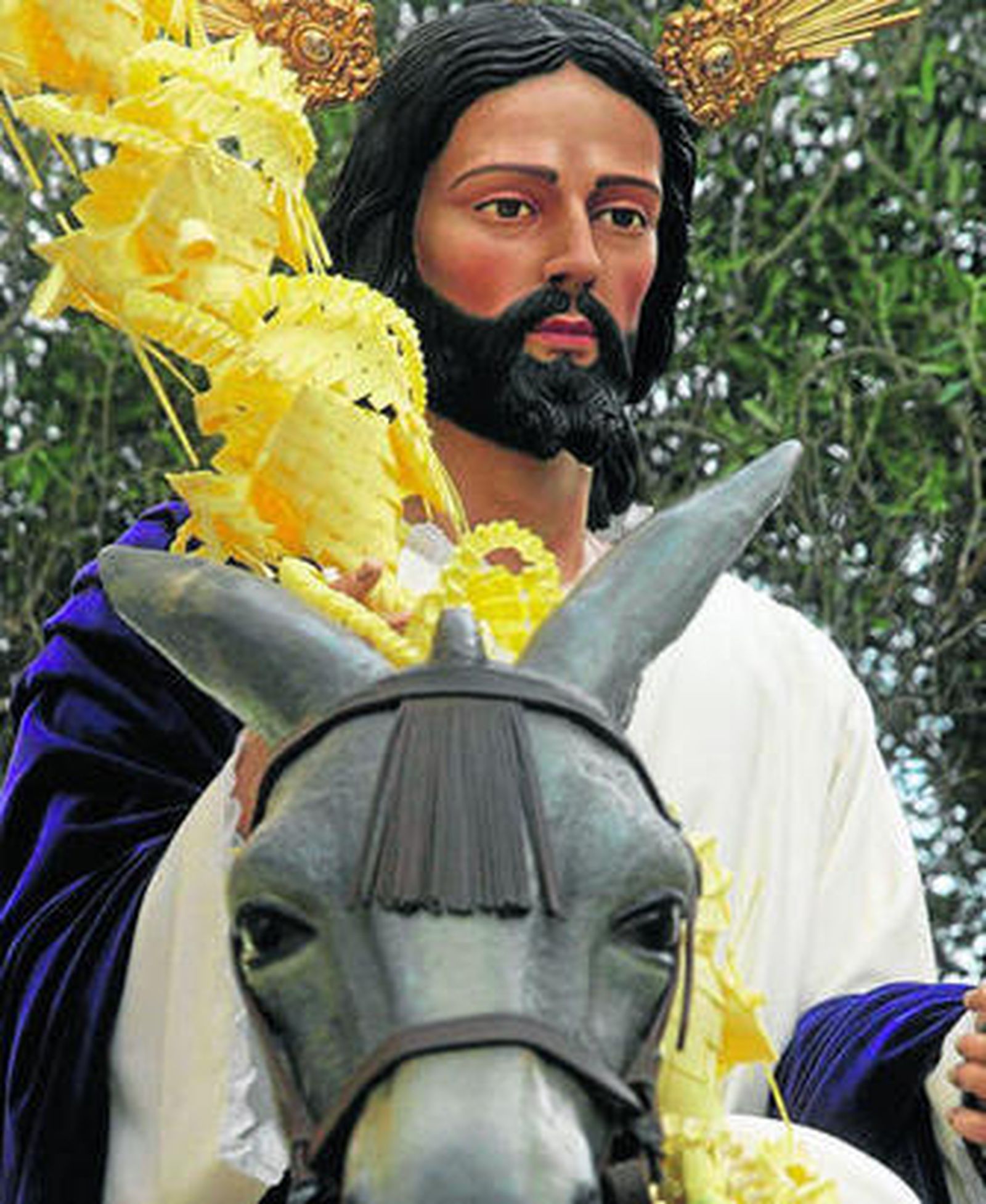 La imagen de Jesús del Amor montado sobre la borriquita.