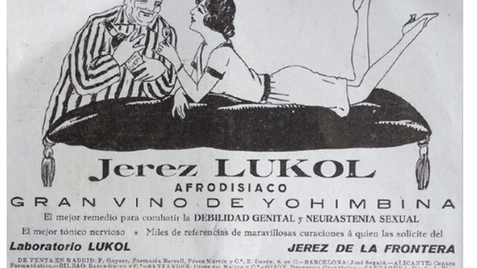 Publicidad para el afrodisiaco Jerez Lukol. Publicidad para el afrodisiaco Jerez Lukol.