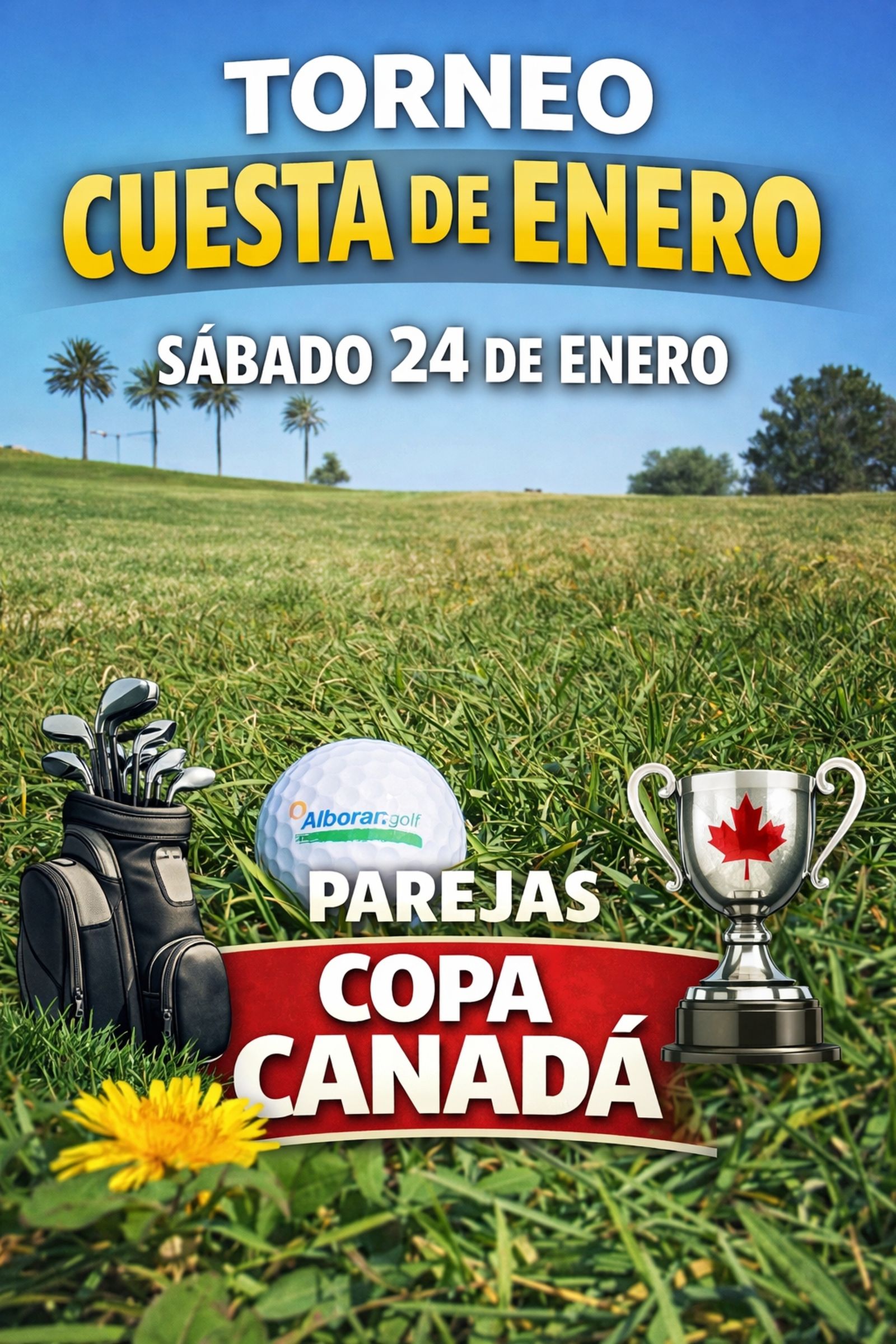 Cartel oficial del Torneo 'Cuesta de enero' que se celebrará esta semana en Alborán Golf.