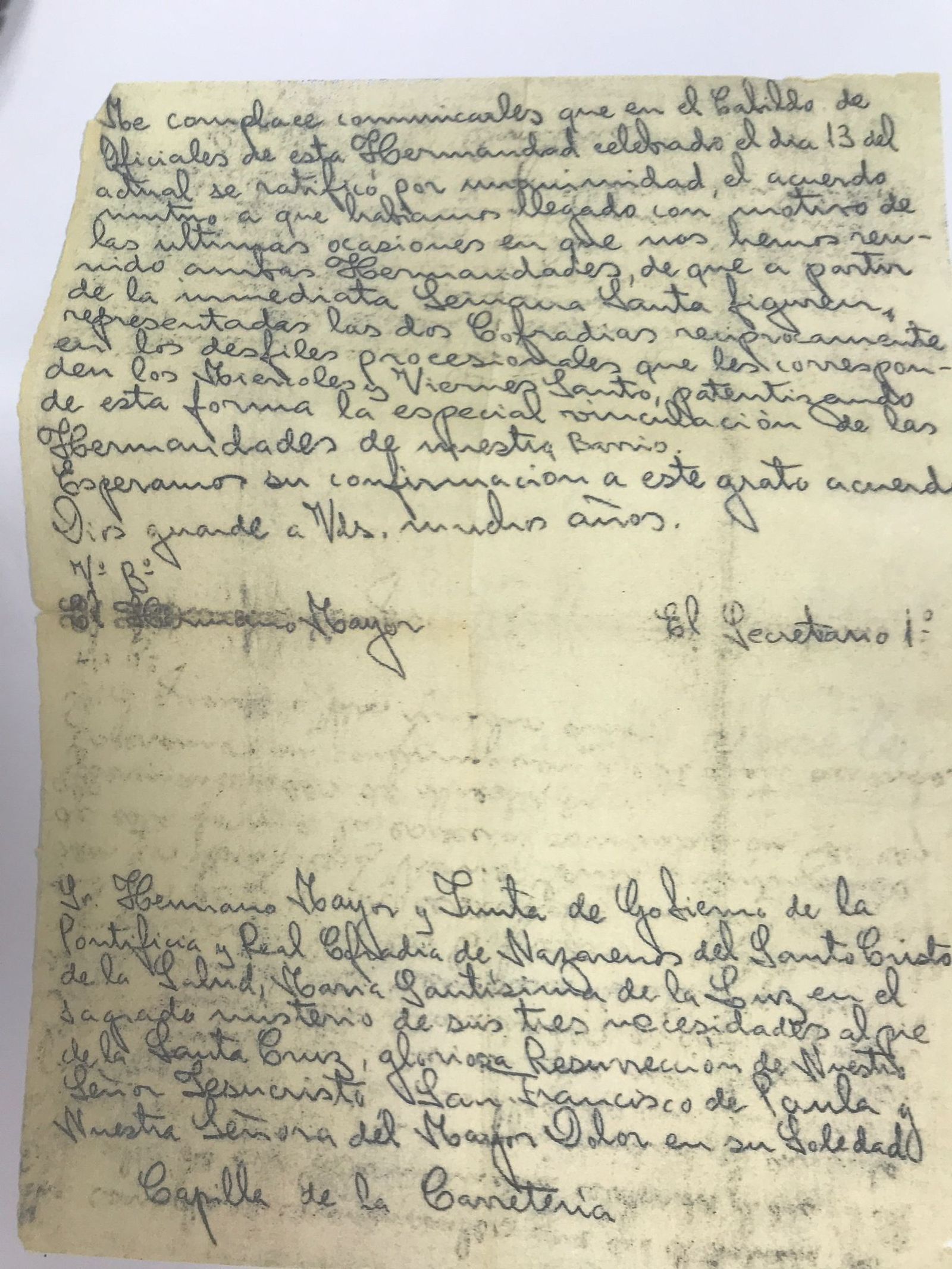 El acuerdo para el intercambio de representaciones entre el Baratillo y la Carretería.