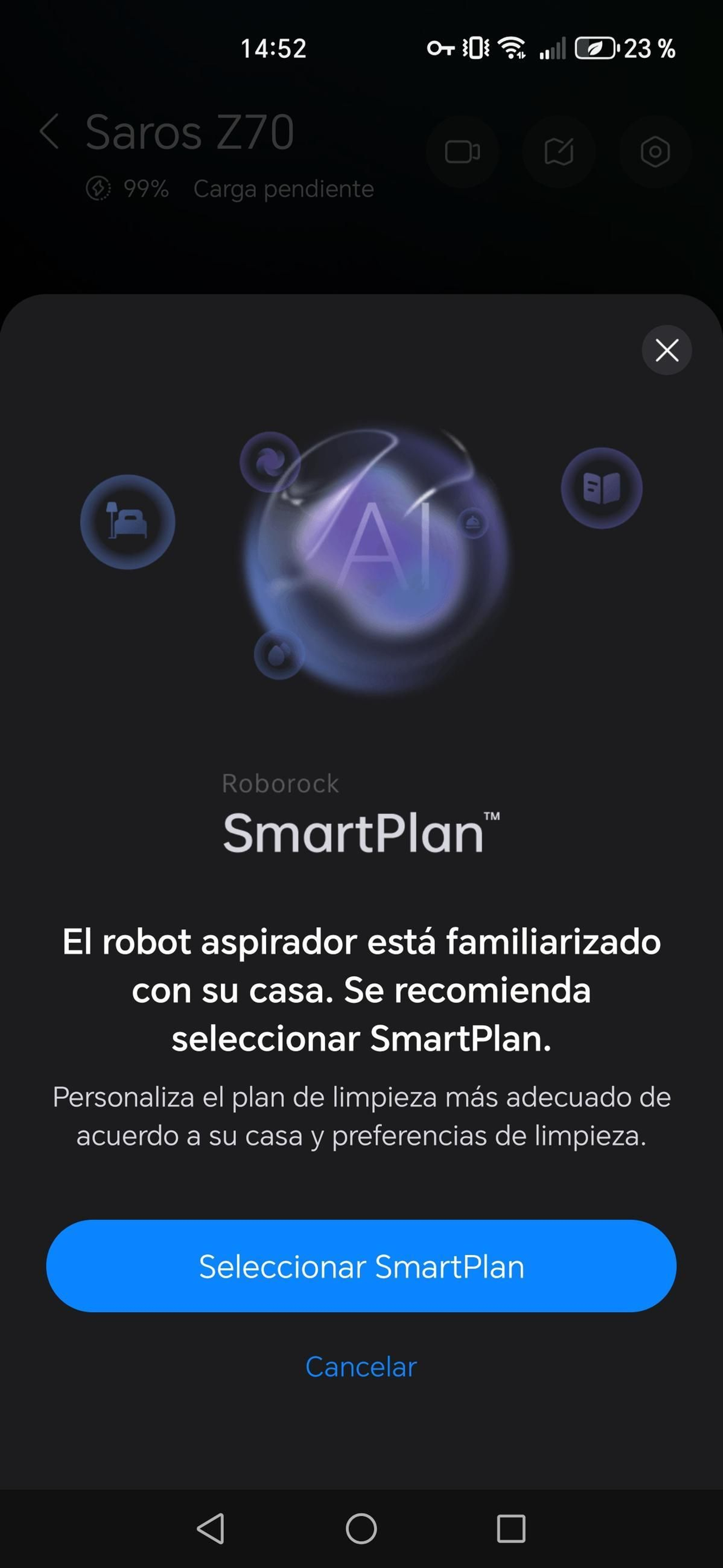 Aplicación Roborock - Robot aspirador Saros Z70