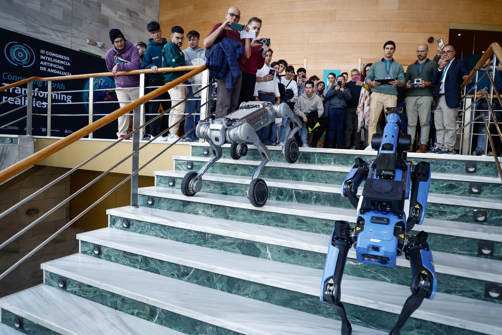 Exhibición de robots en el Congreso de IA celebrado en noviembre en Granada.