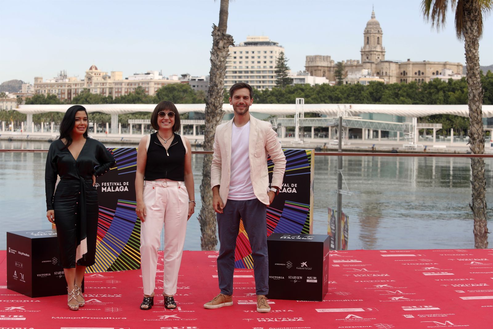 Judith Colell, Sterlyn Ramírez y Marc Clotet, este martes, en el Festival de Málaga.