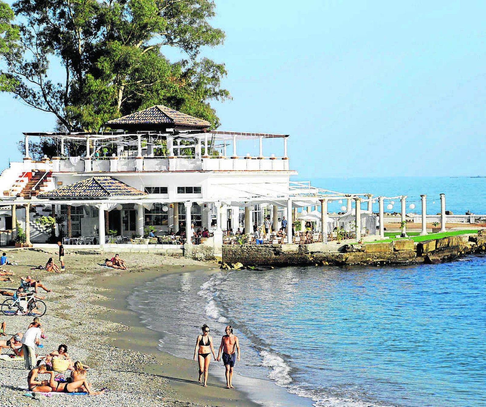 Atcual playa del entorno del balneario de los Baños del Carmen.
