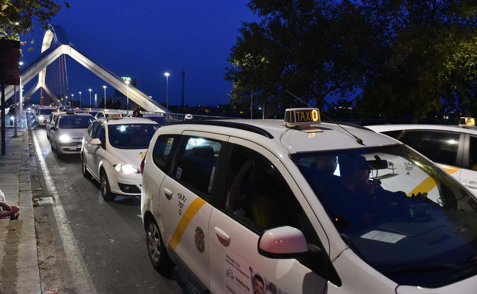 La protesta de taxistas celebrada este fin de semana.