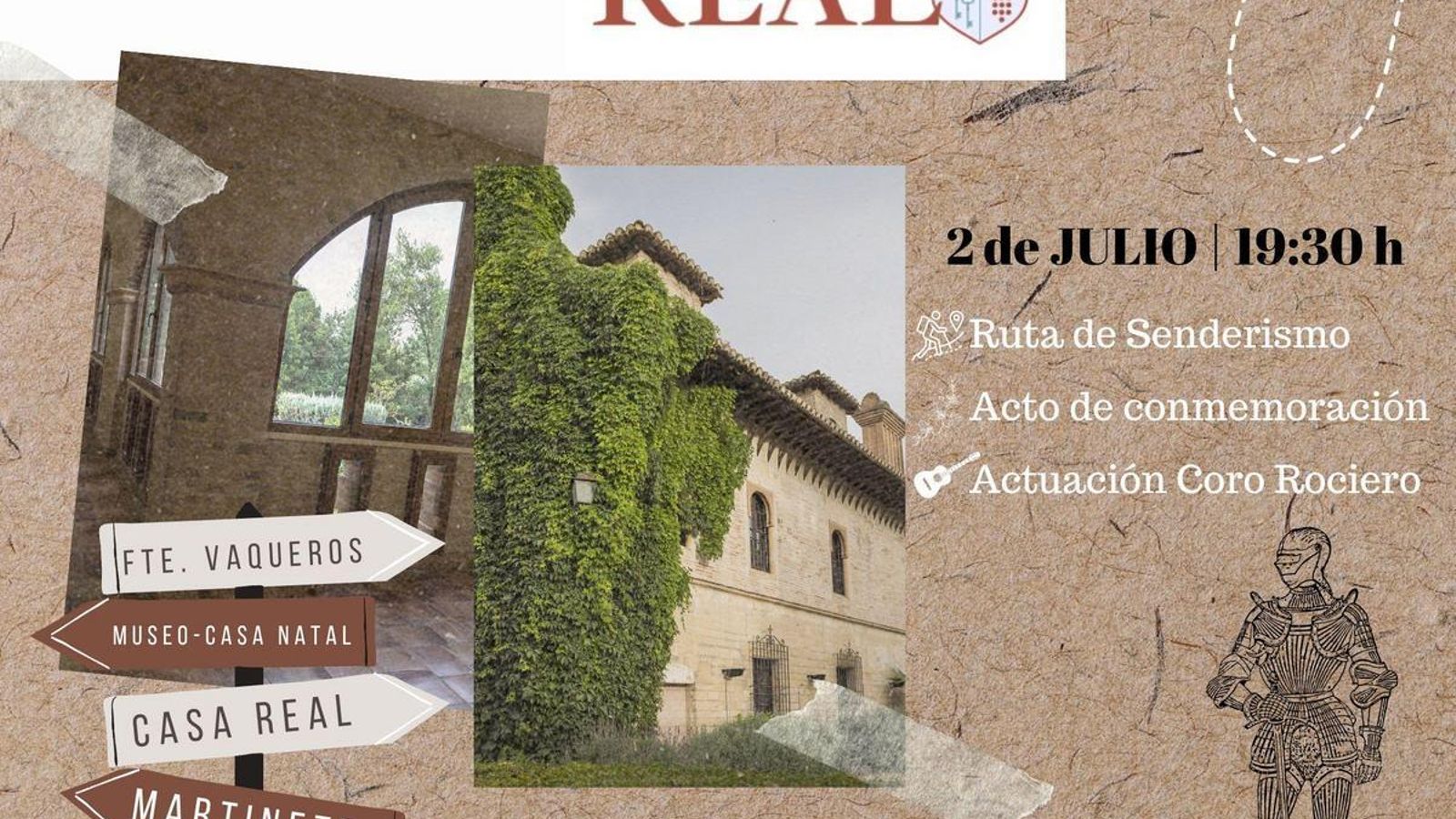 Cartel informativo de la visita a Fuente Vaqueros