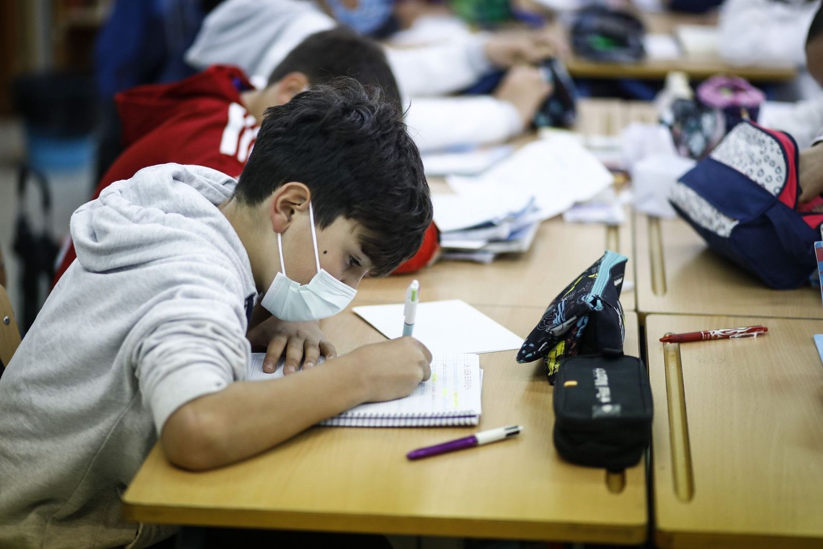 Alumnos en el CEIP Fuentenueva de Granada.
