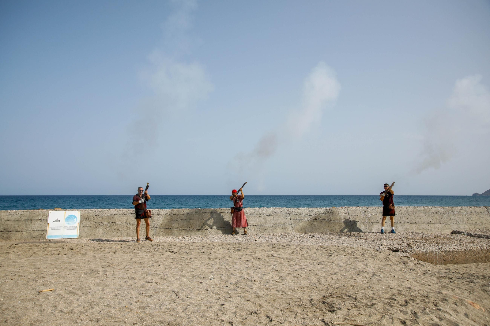 La carrera de cintas y la exhibición de caballos de los Moros y Cristianos de Mojácar, en imágenes