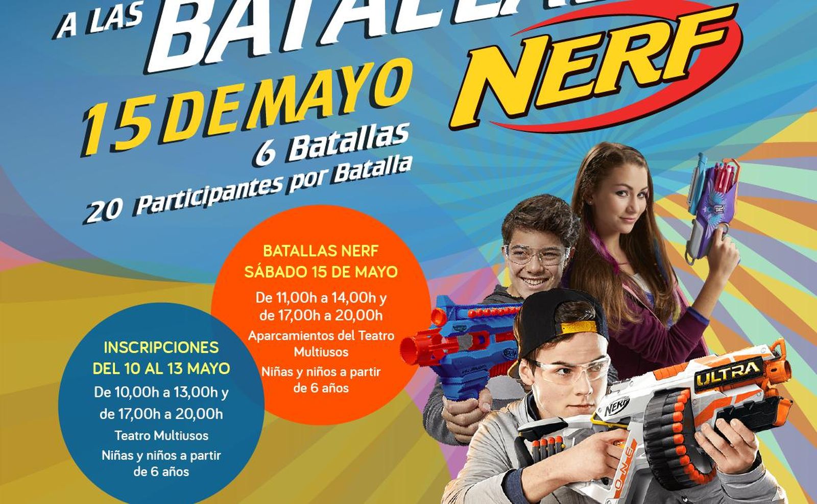 Batalla Nerf y La Pandilla de Drilo, actividades para conmemorar el Día de la Familia en Huércal de Almería