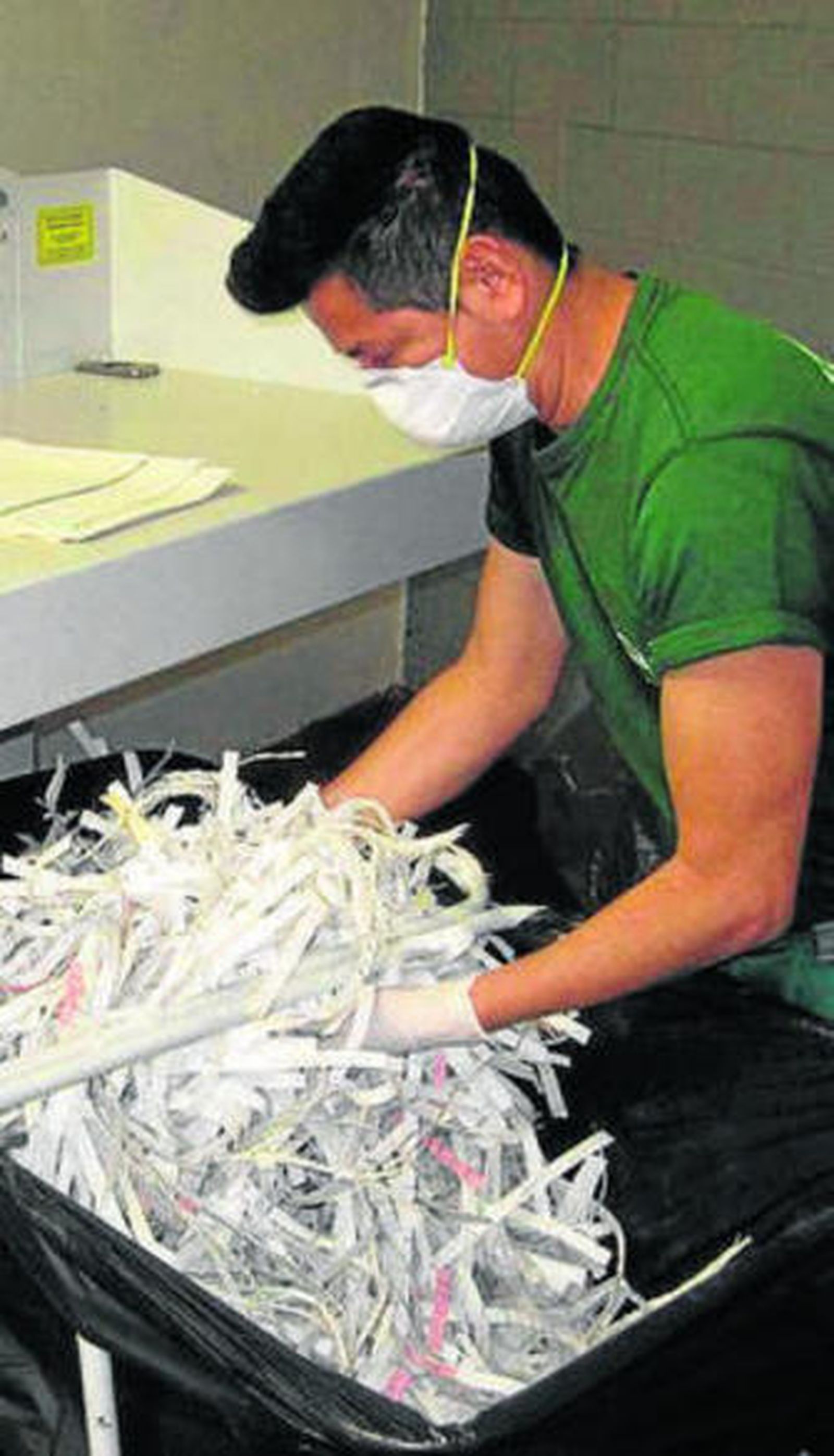 Destrucción de documentos.