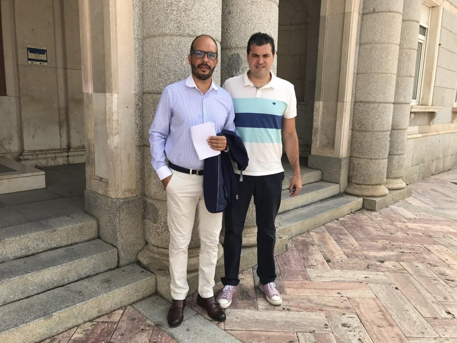 Ismael Rodríguez, presidente del Ciudad de Huelva, y Antonio Gómez, director deportivo.