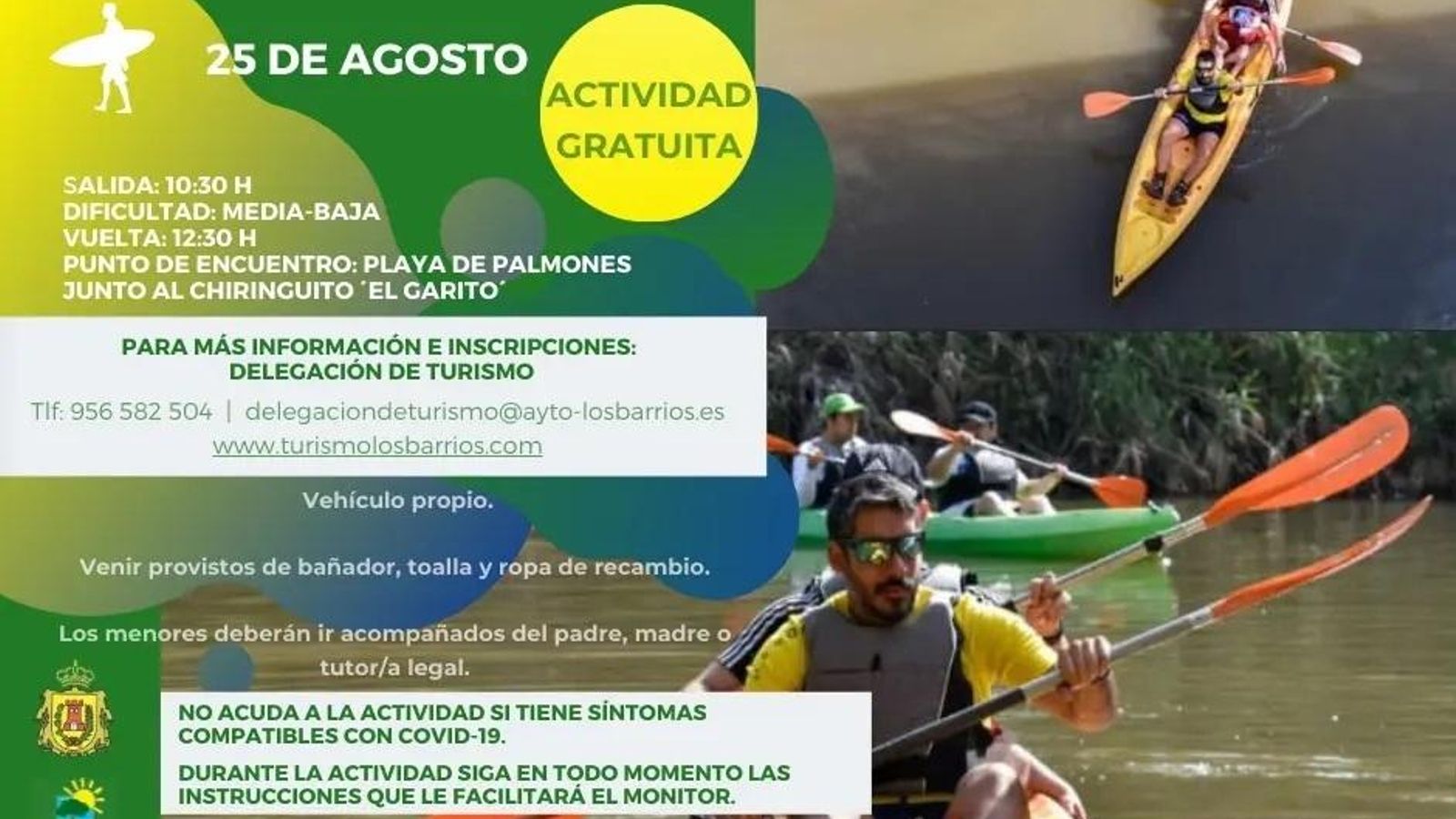 Cartel de la ruta en kayak