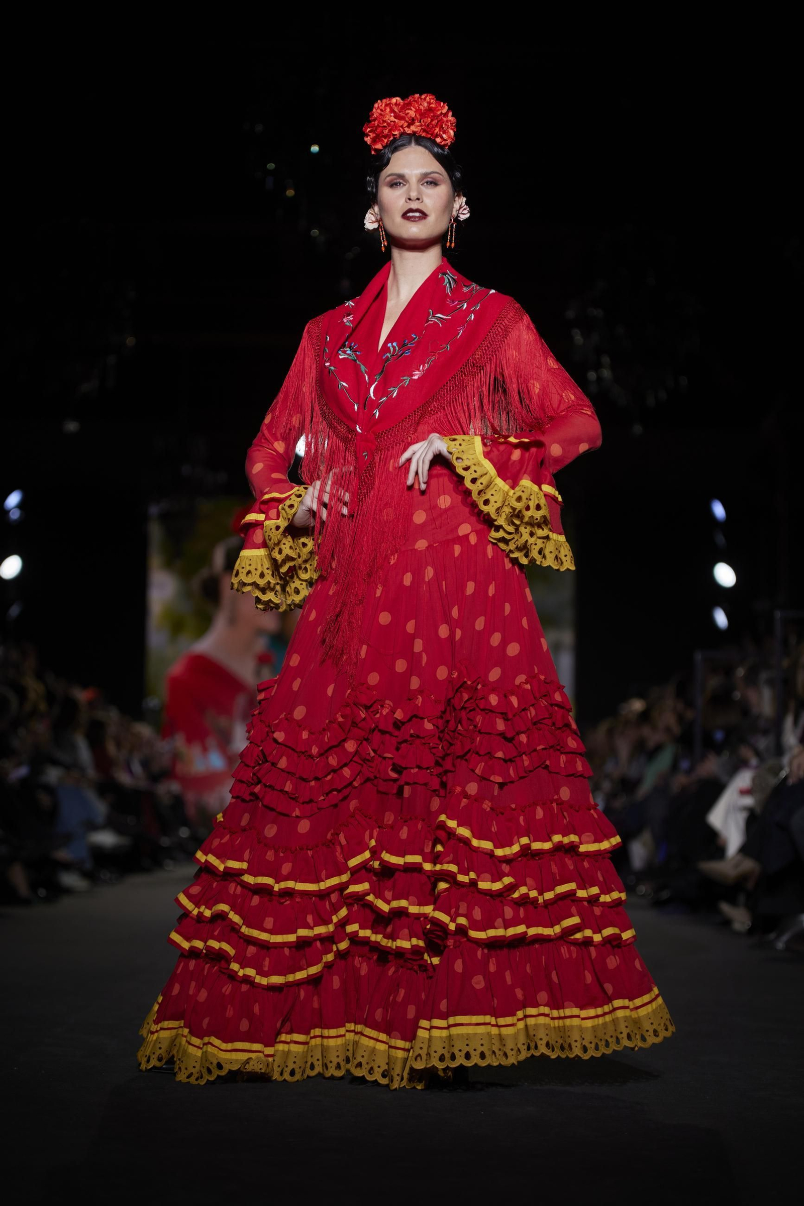 Uno de los trajes de flamenca de Pol Núñez visto en We Love Flamenco 2025.