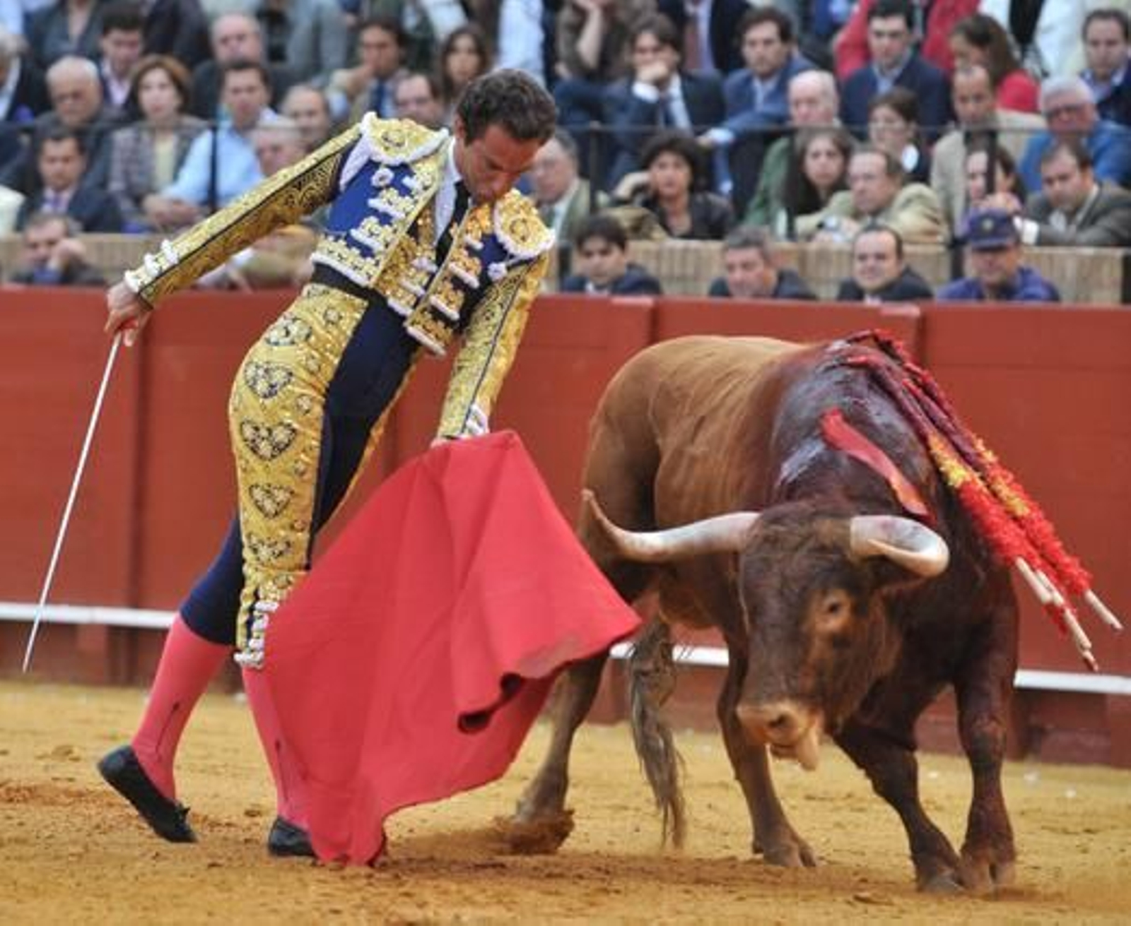 Cortés en un muletazo al tercero de la tarde.

Foto: Manuel Gómez