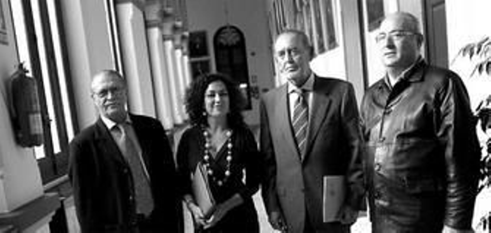 Manuel Sánchez Vicioso, María Huelin Franquelo, Juan Ramón Casero y José María Burgos, tras la rueda de prensa.