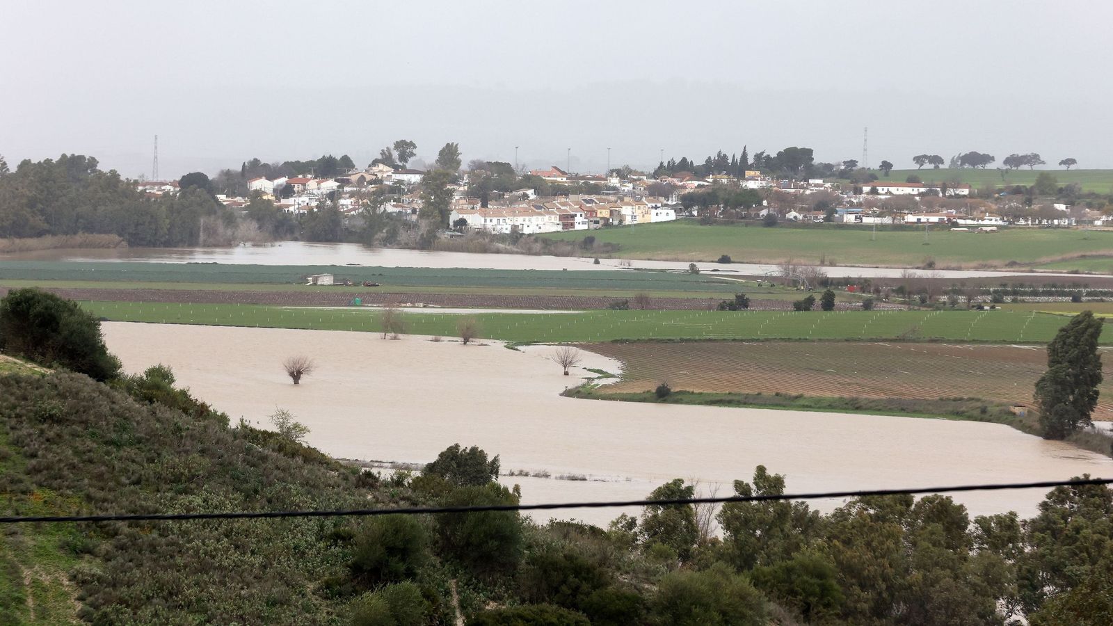 Así afronta la zona rural de Jerez la subida del río Guadalete