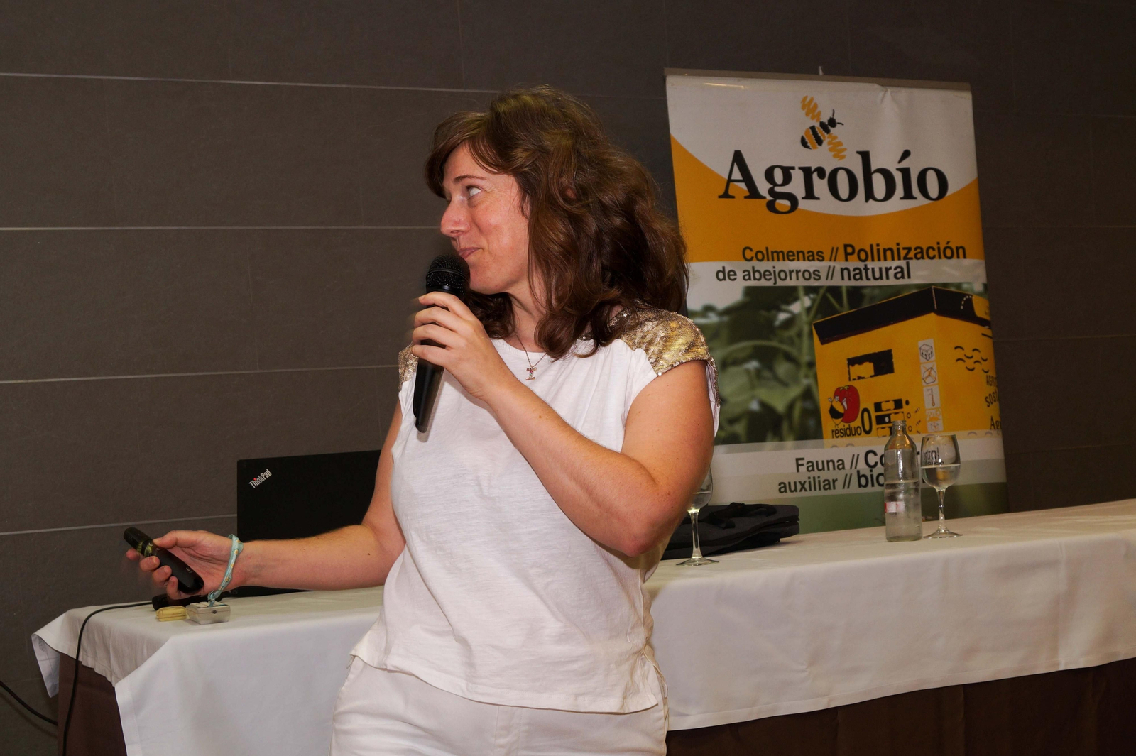 Isabel Santorromán, durante las charlas de Agrobío.