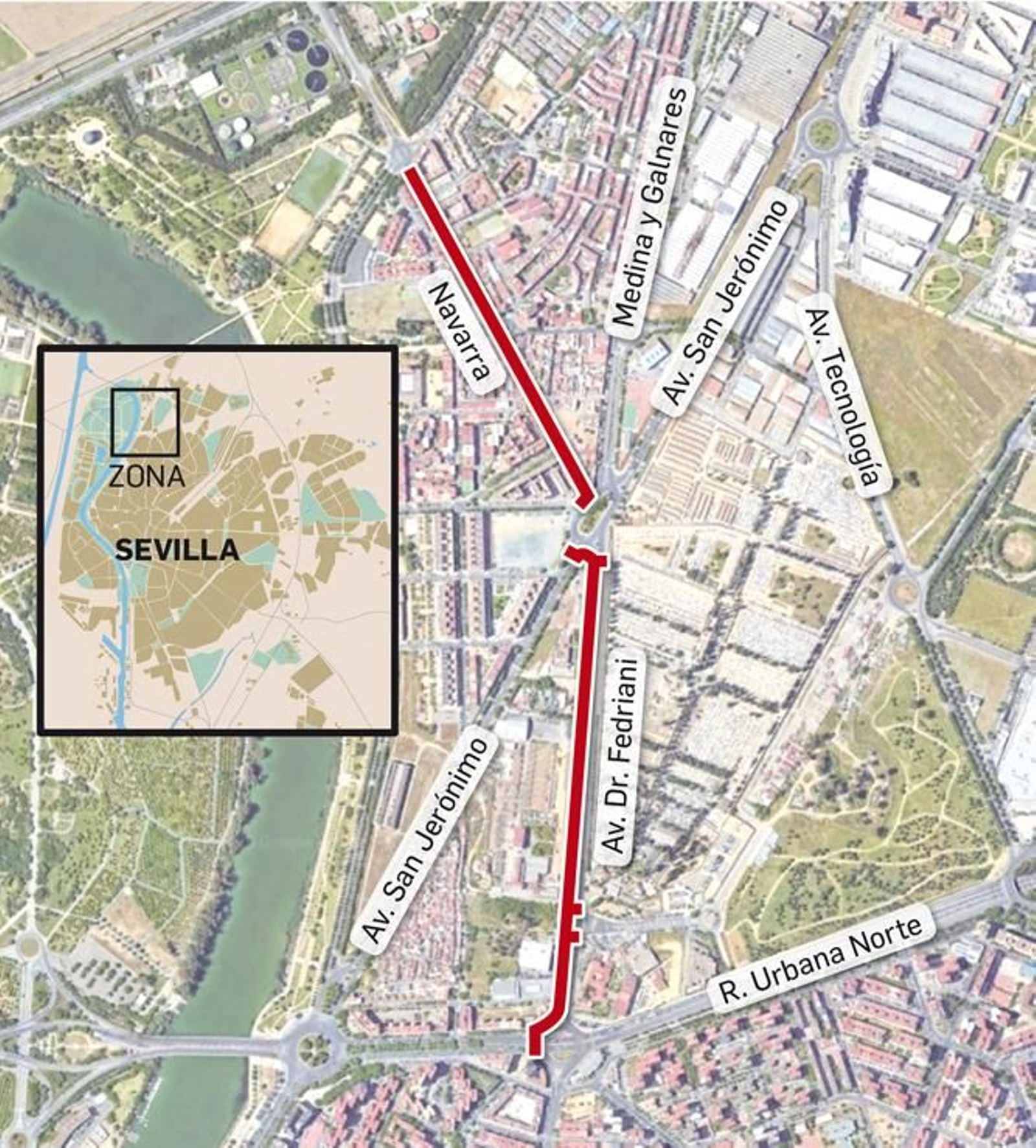 Trazado de la nueva vía ciclista.