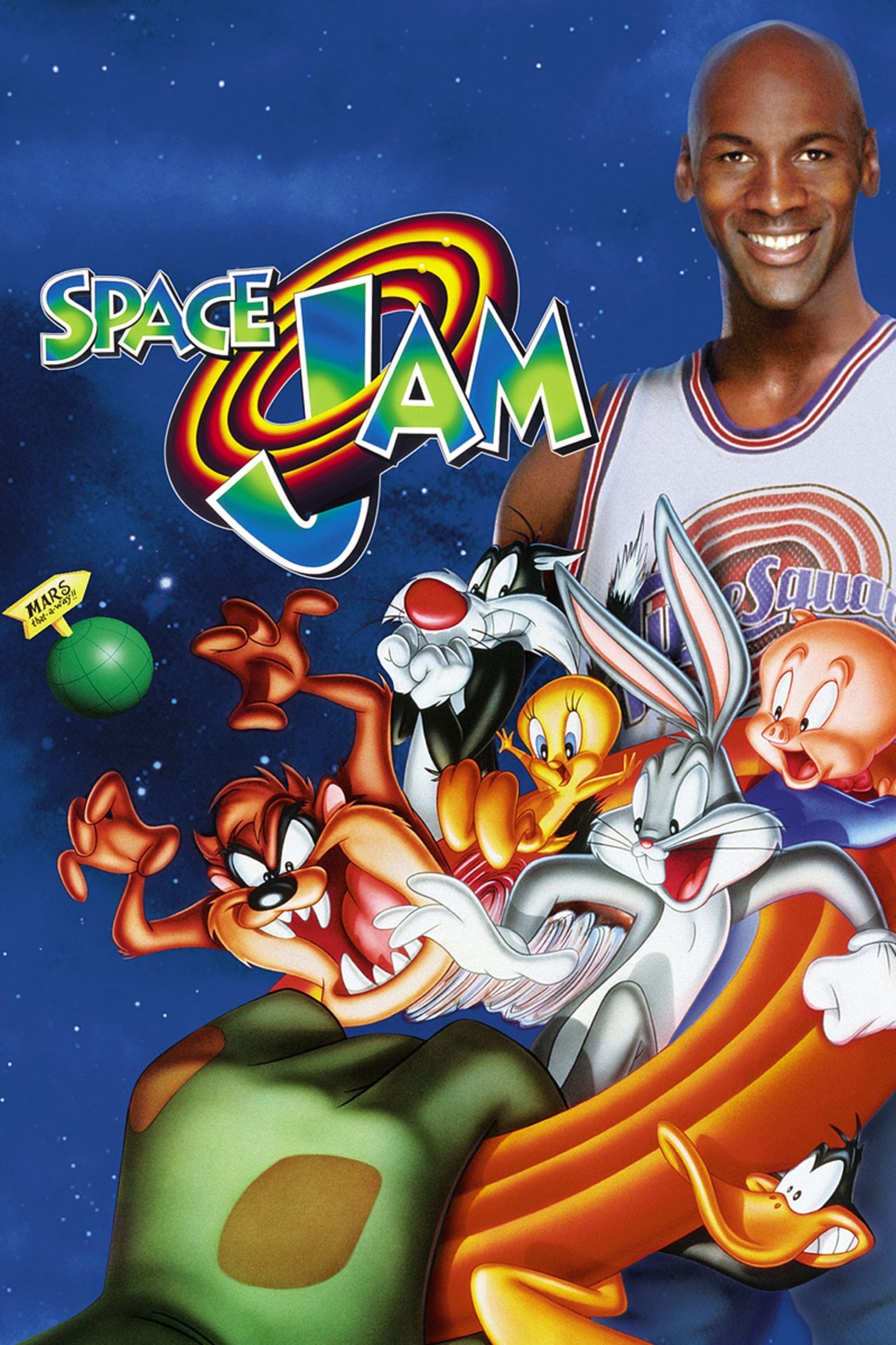 Cartel de la película 'Space Jam' con Michael Jordan, un éxito de taquilla.